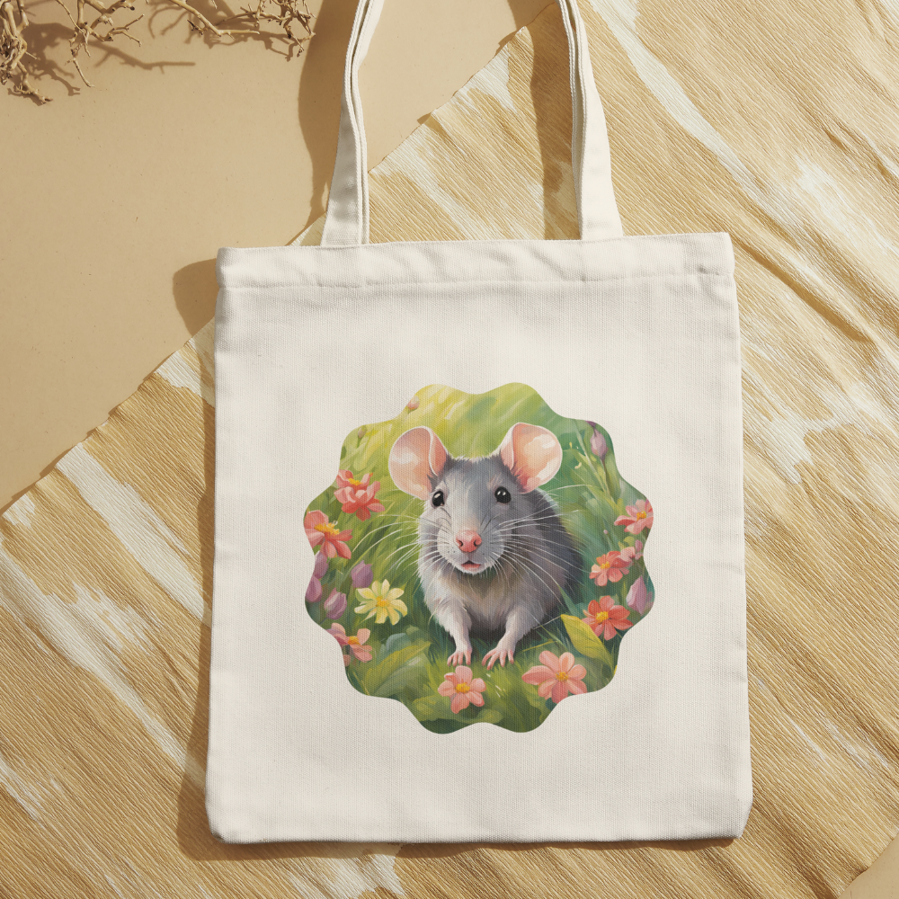 PLITI Ratten-Make-up-Tasche – Lustige Geschenkidee Für Rattenliebhaber, Canvas, Wasserdicht, 23x17x5 Cm