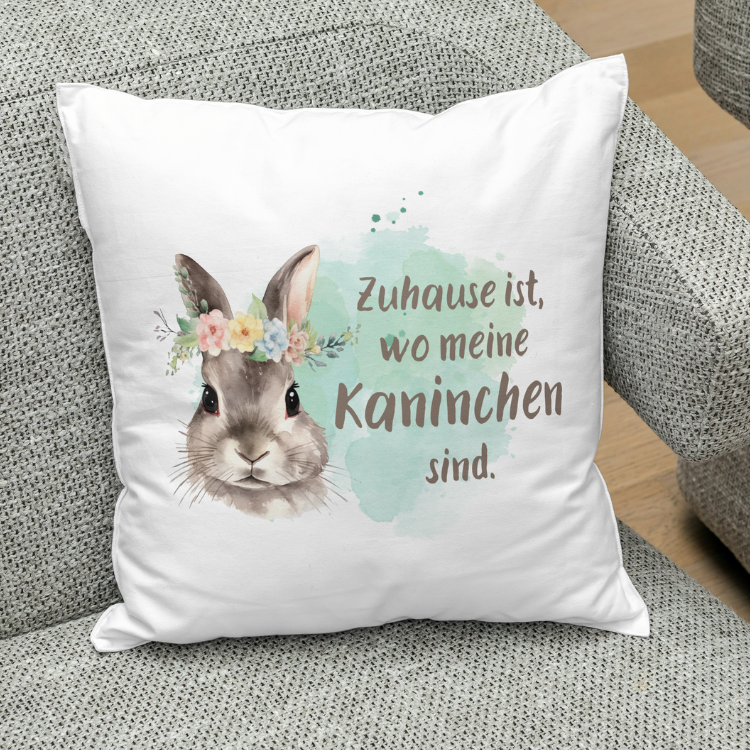 Kissen Zuhause ist, wo meine Kaninchen sind mit oder ohne Füllung