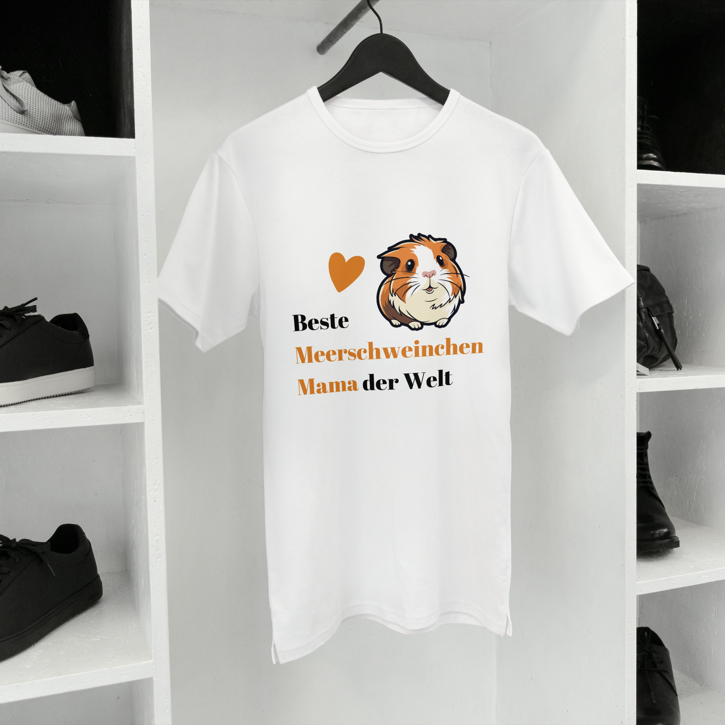 Kurzärmeliges Unisex-T-Shirt Beste Meerschweinchen Mama der Welt in verschiedenen Größen