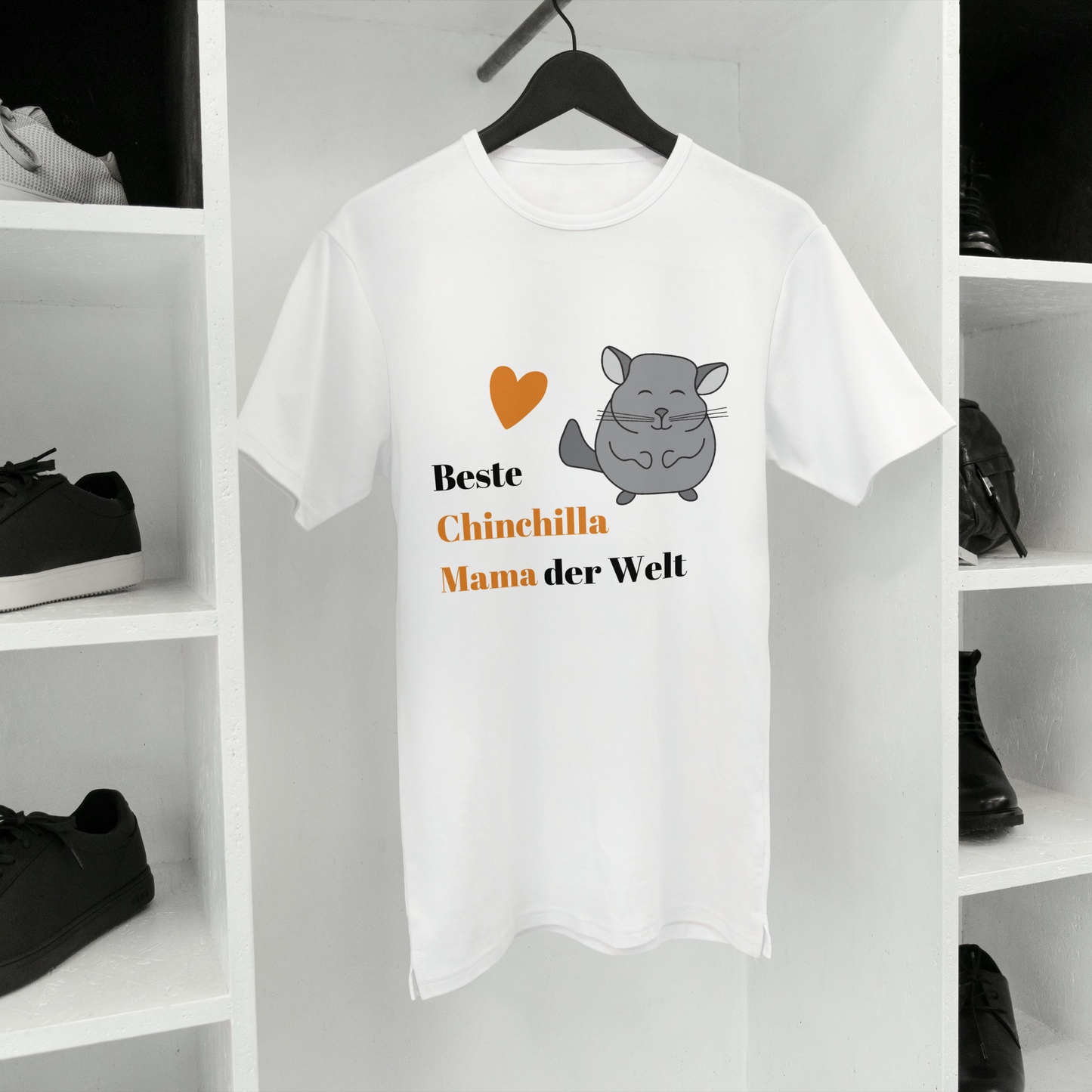 Kurzärmeliges Unisex-T-Shirt Beste Chinchilla Mama der Welt in verschiedenen Größen