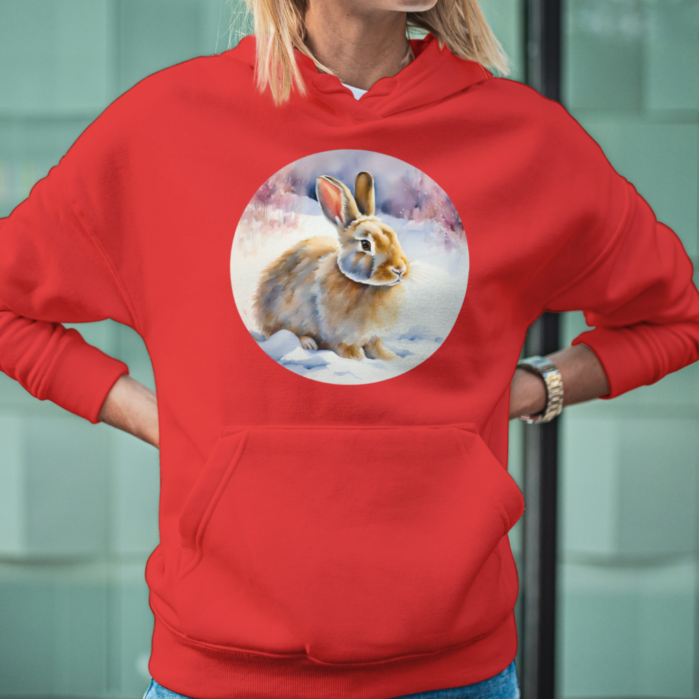Hoodie Kaninchen Winterlandschaft