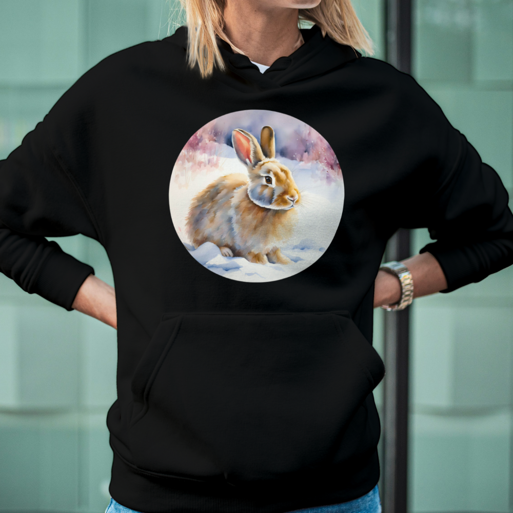 Hoodie Kaninchen Winterlandschaft