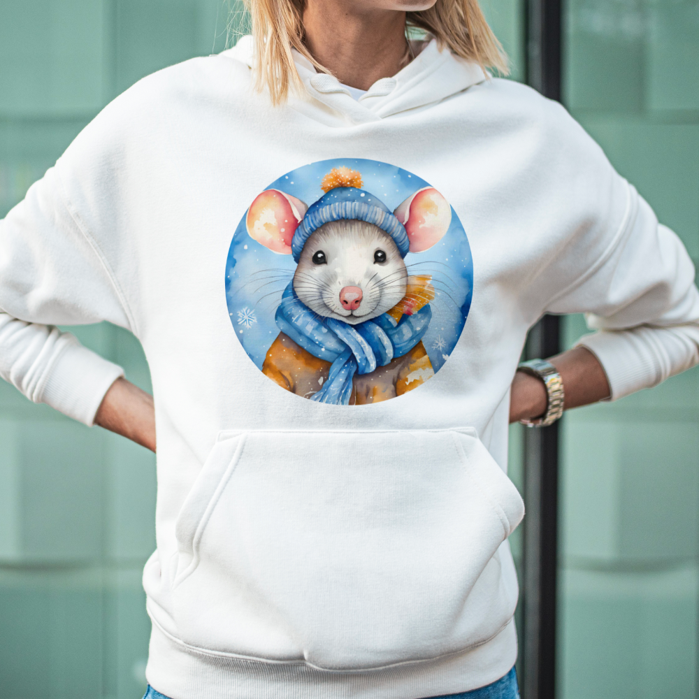 Hoodie Ratte im Winter