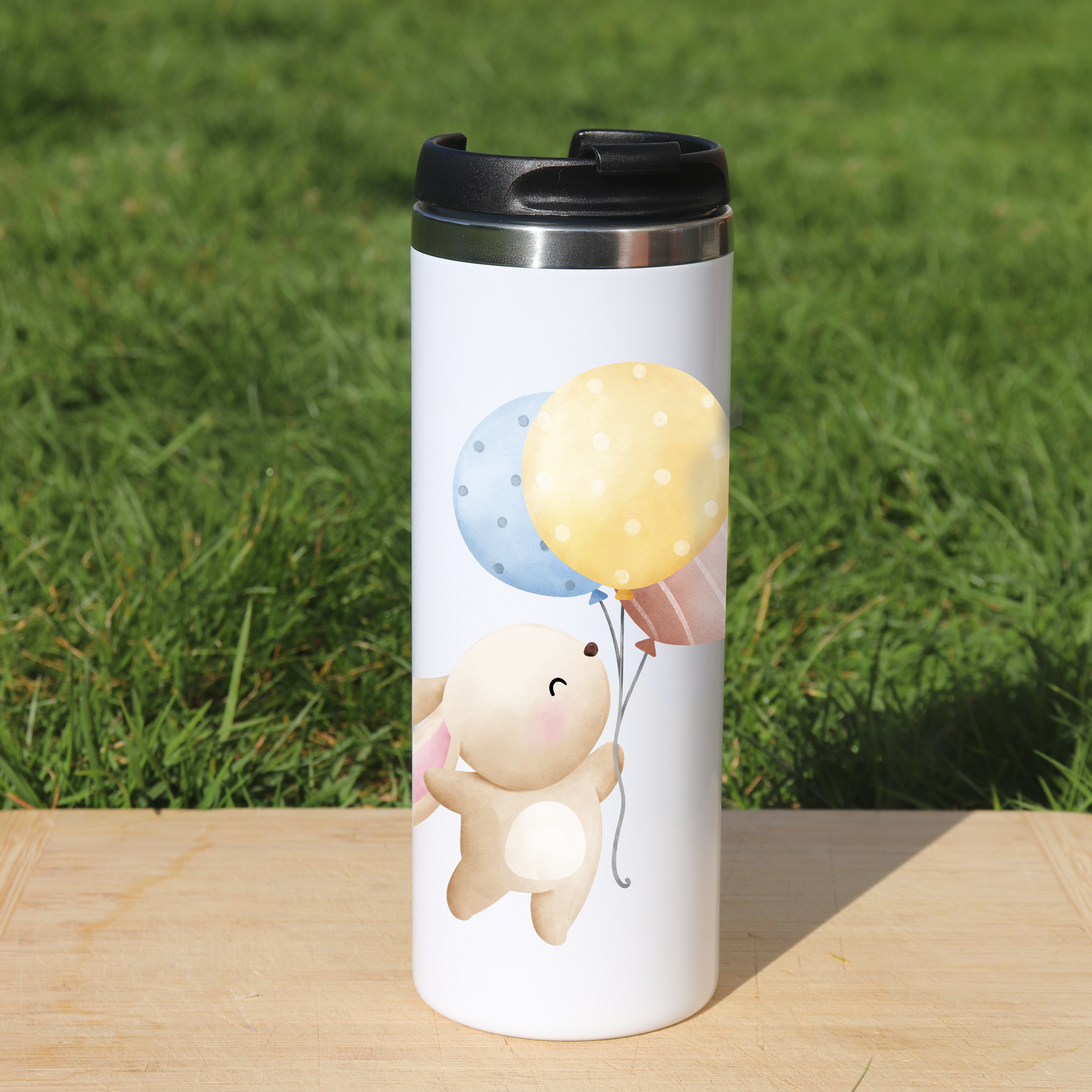 Thermobecher Kaninchen mit Luftballoon