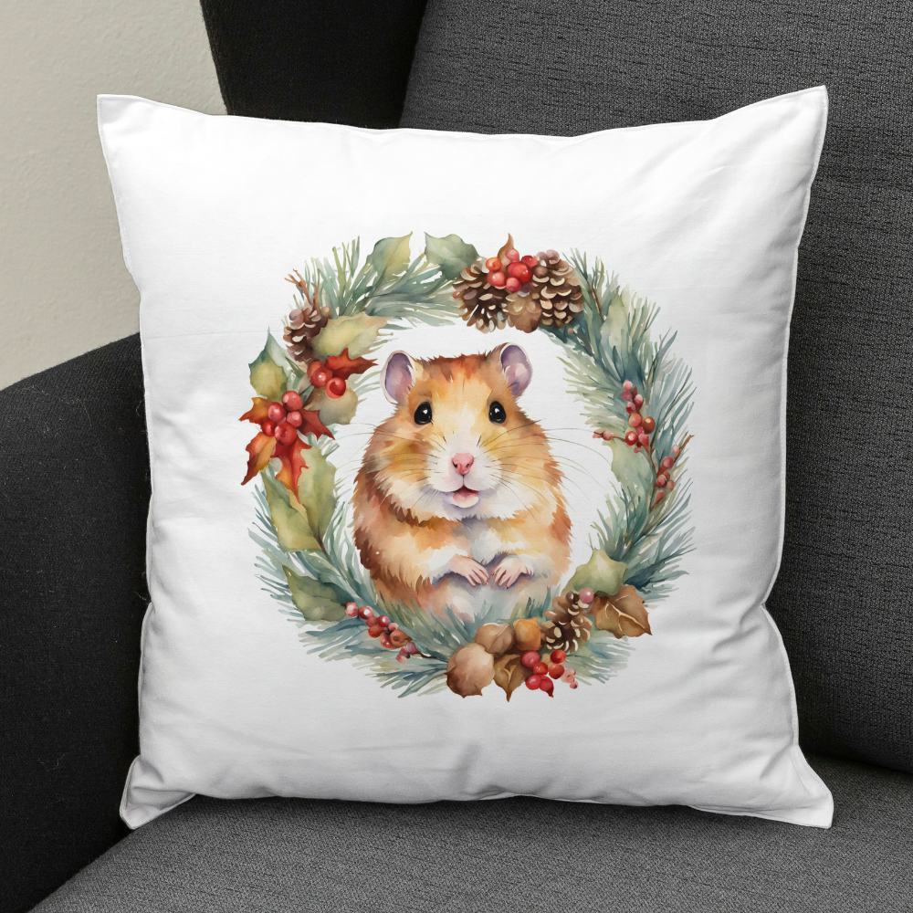 Kissen Hamster Winterkranz