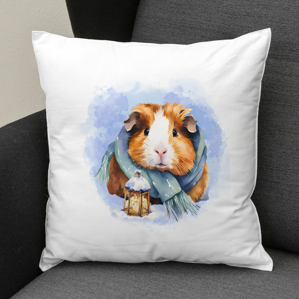 Kissen Meerschweinchen Winter mit Schal