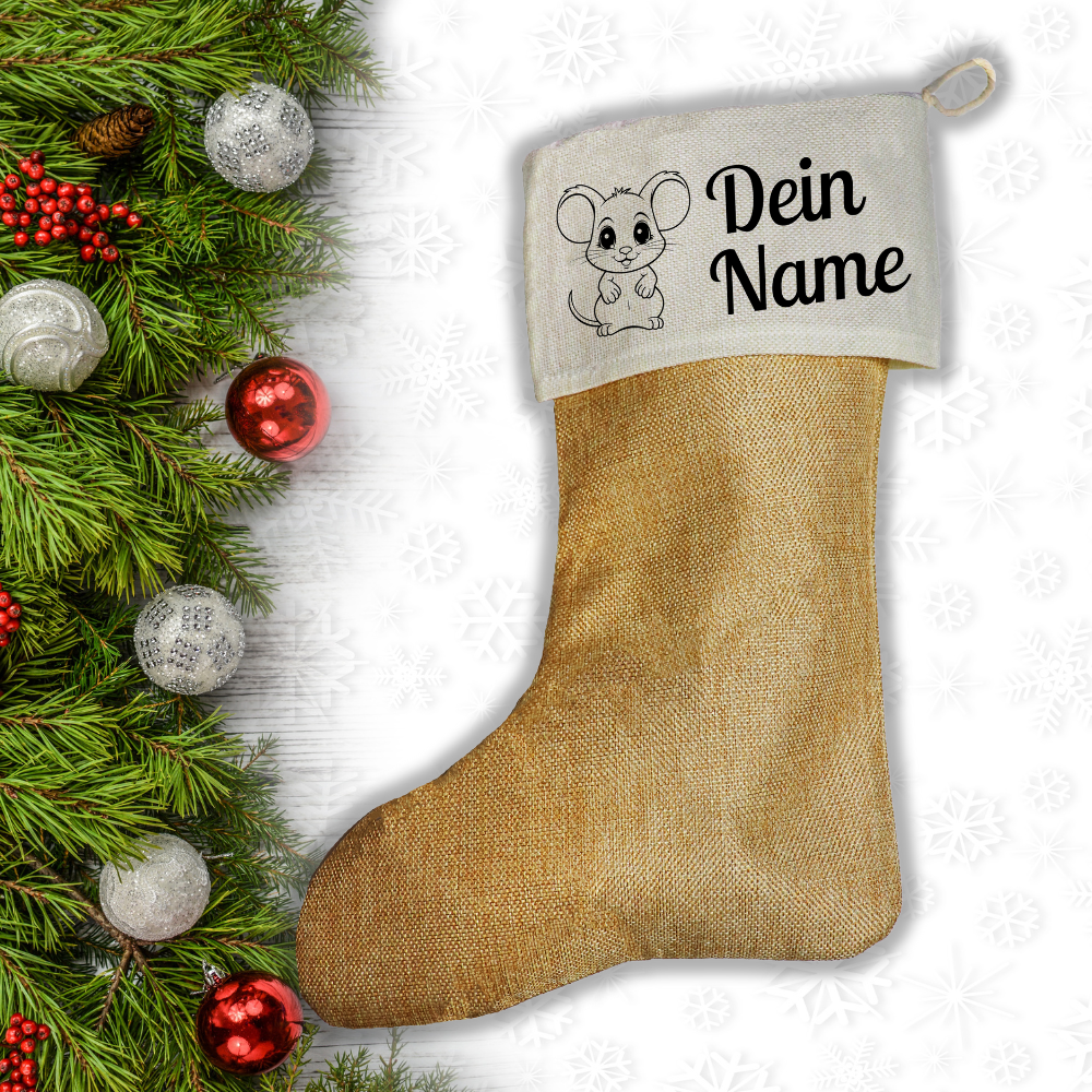 Nikolaussocken Maus mit Namen