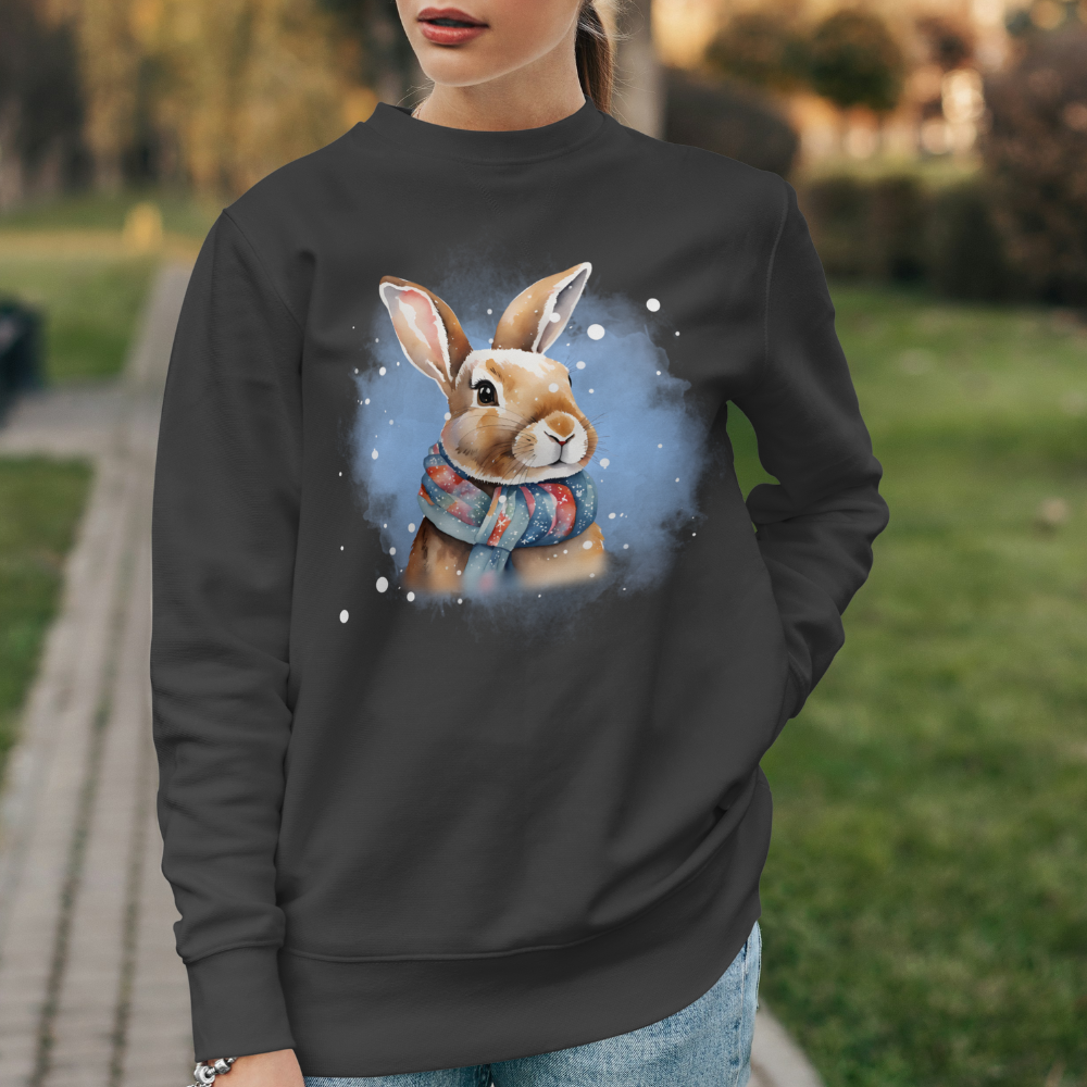 Sweatshirt Kaninchen Winter mit Schal