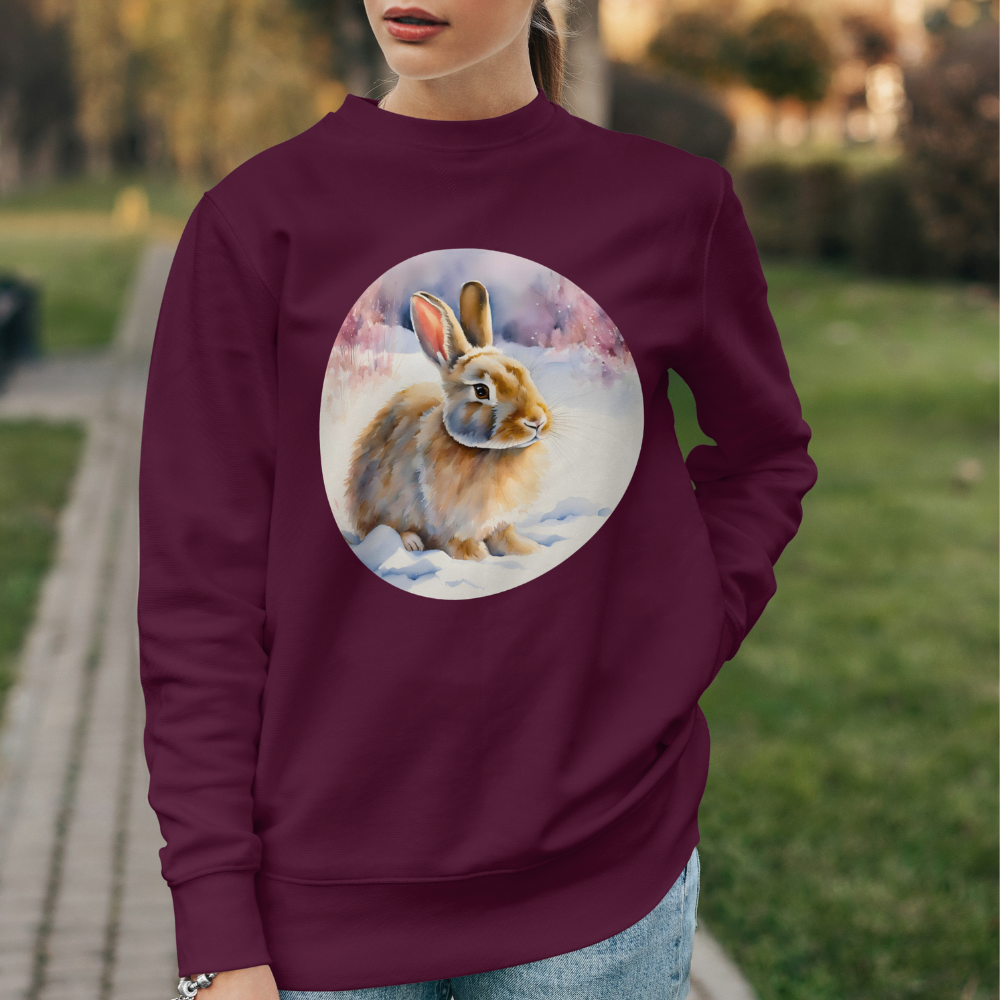 Sweatshirt Kaninchen Winterlandschaft