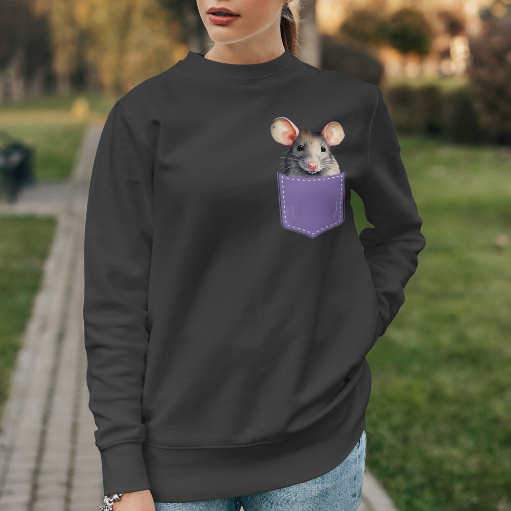 Sweatshirt Ratte in der Tasche
