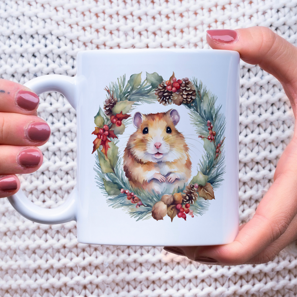 Tasse Hamster Winterkranz