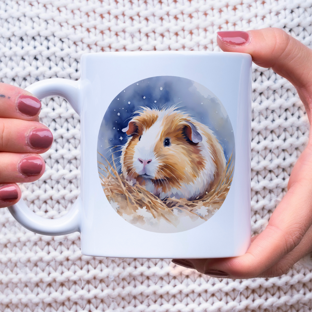 Tasse Meerschweinchen Winterlandschaft