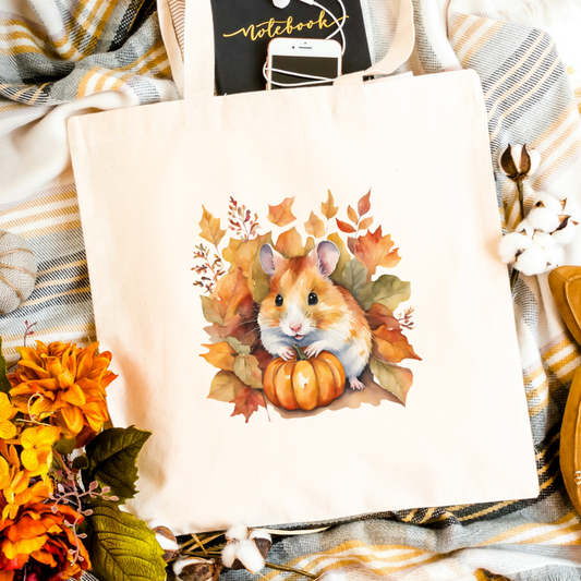Hamster-Tasche Herbst Edition in weiß oder natur Motiv 1