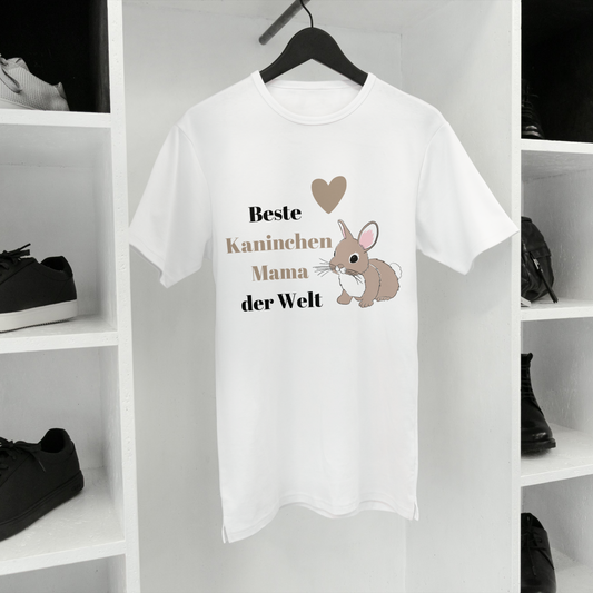 Kurzärmeliges Unisex-T-Shirt Beste Kaninchen Mama der Welt in verschiedenen Größen