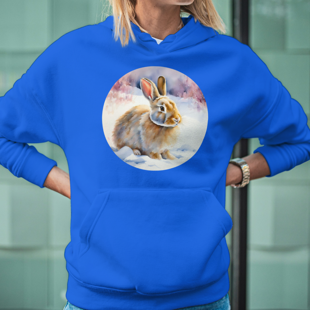 Hoodie Kaninchen Winterlandschaft