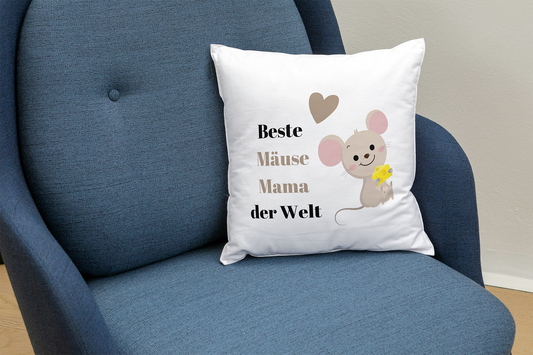 Kissen Beste Mäuse Mama der Welt mit oder ohne Füllung